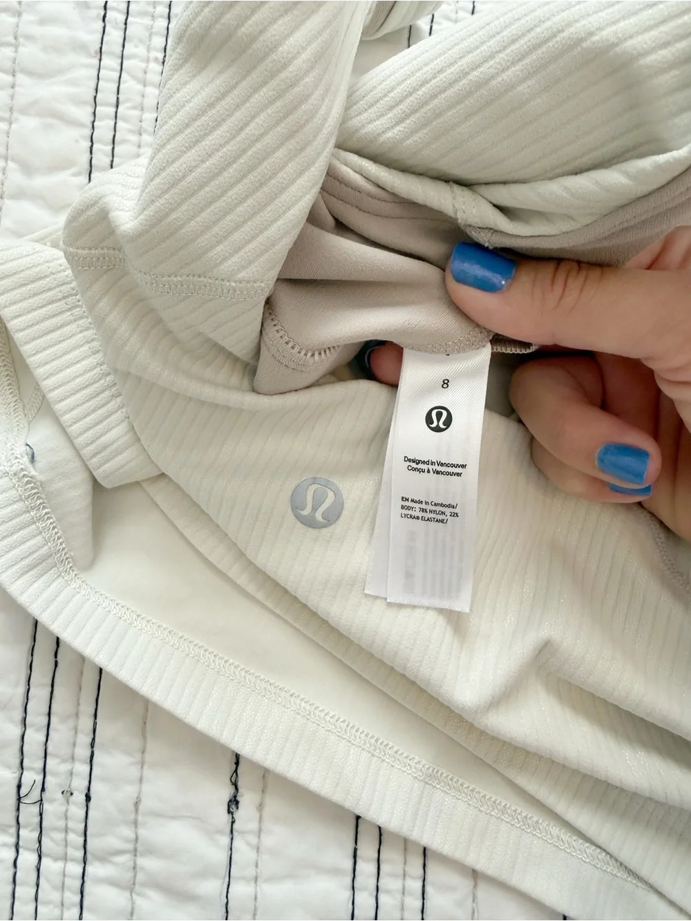 Lululemon Align Ribbed Tank Top Shine Bone Radiate Transparent Foil Ivory size 8